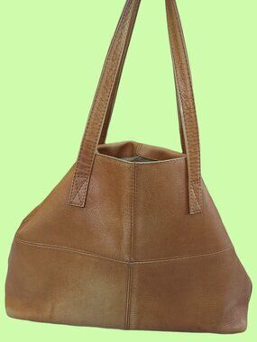 Piel Leather Tote Bag Multi Purpose Cognac Hand Made Columbia